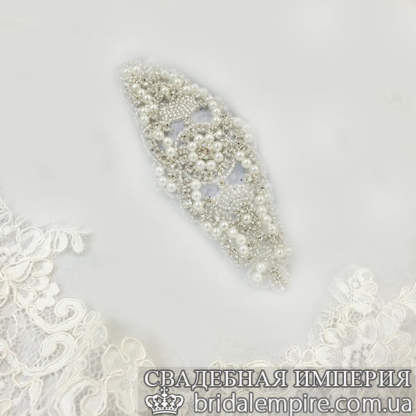 Аплікація пришивними з каменів для весільного пояса 033010