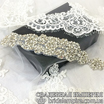 Массивная аппликация для пояса свадебного платья 033012